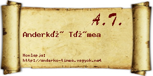 Anderkó Tímea névjegykártya