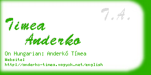 timea anderko business card